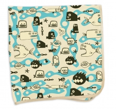 Scary Fish Receiving Blanket by Pixel Organics